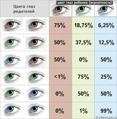 Как передается по наследству цвет глаз